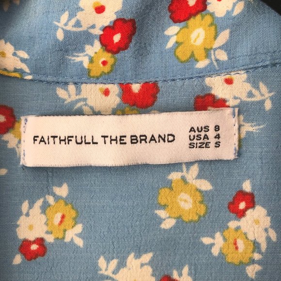 Faithfull The Brand | Uma Shirt Blue Jasmine Floral Print Size S - Picture 7 of 9